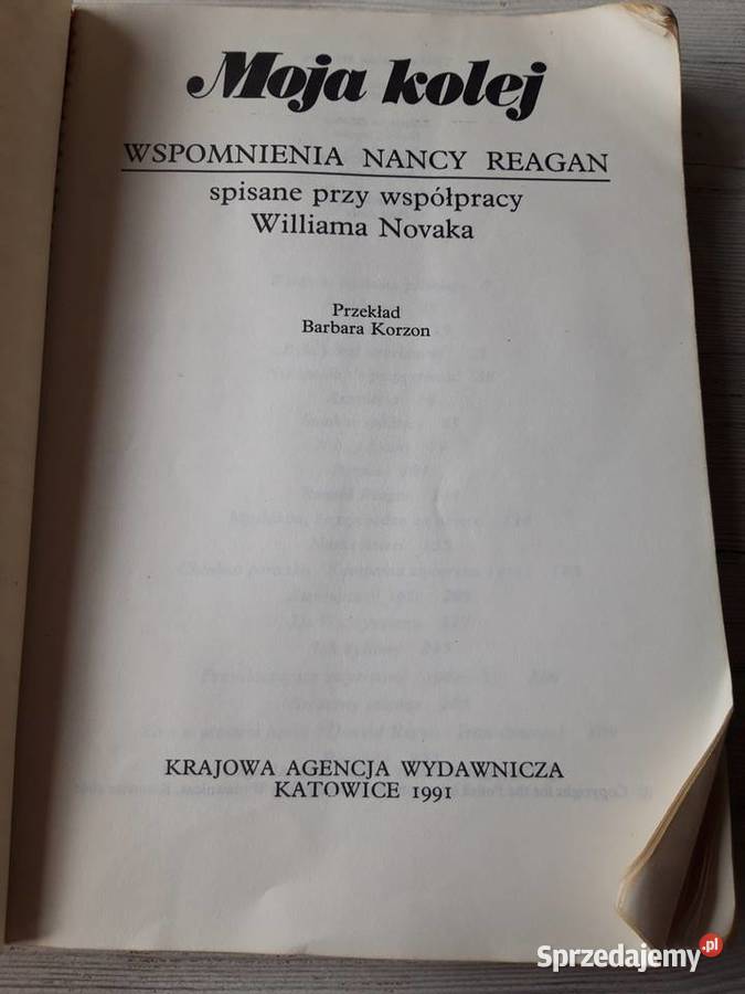 Moja kolej Nancy Reagan 1991 Książka Bielsko-Biała sprzedam