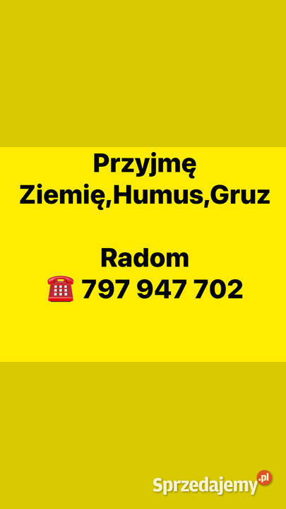 Przyjmę Ziemię Humus Gruz Radom mazowieckie