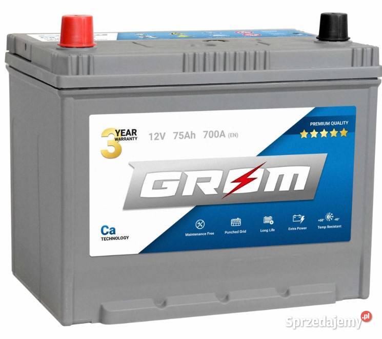 Akumulator GROM PREMIUM 75Ah 700A Japan Lewy osobowe dolnośląskie Wałbrzych