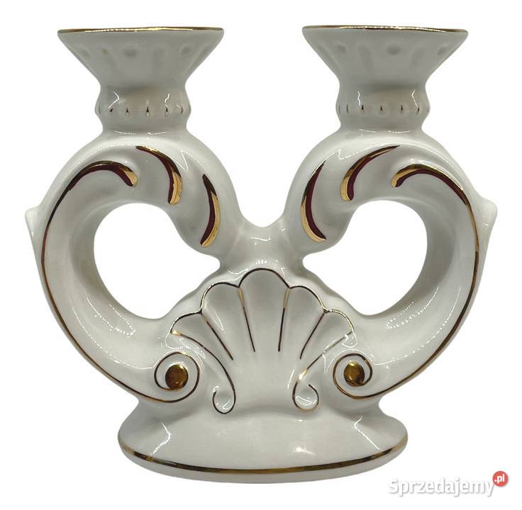 Podwójny porcelanowy świecznik Ćmielów Kraków
