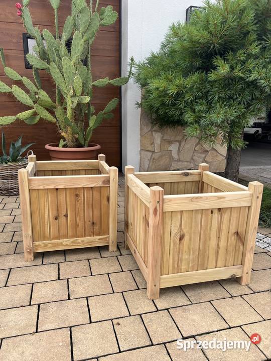 Donica drewniana ogrodowa na już surowa solidna Jeleśnia