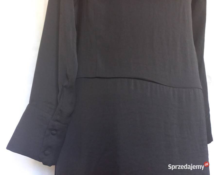 Sukienka czarna Długi Rękaw r 3638 Elegancka