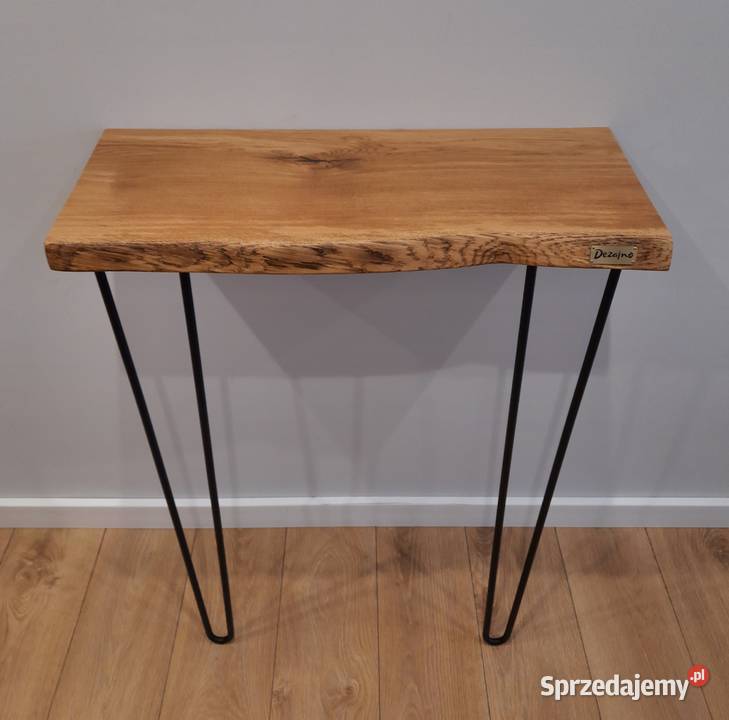 konsola dębowa loft industrial lite drewno dąb