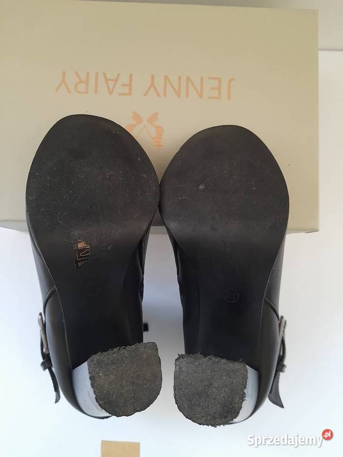 Czarne botki na słupku 36 dolnośląskie Bogatynia