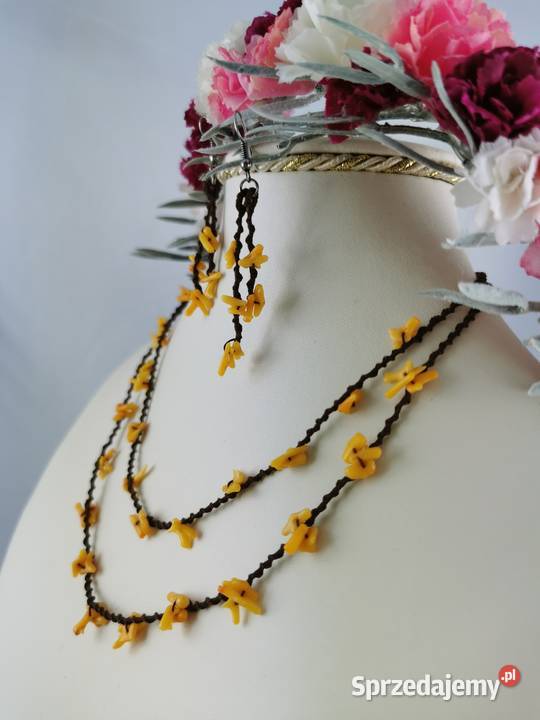 Biżuteria frywolitkowa Wiśniowa sprzedam