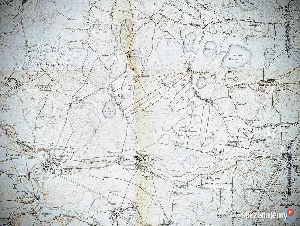 Pruska mapa sztabowa okresu wielkiej wojny Antyki, Sztuka, Kolekcje Bychawka Trzecia