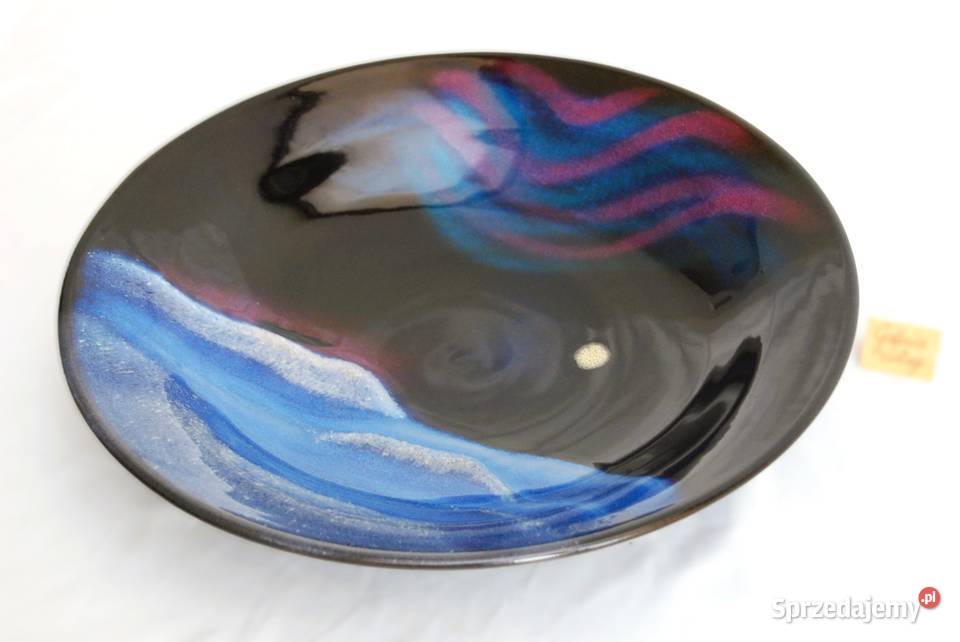 Talerz ścienny patera kamionka ręcznie malowana sprzedam