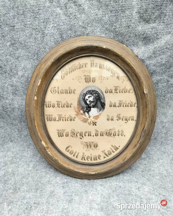 Stary niemiecki obraz Błogosławieństwo domu Leszno