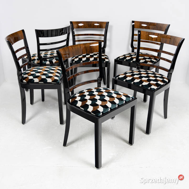 Komplet 6 krzeseł jadalnianych art deco Łowęcin