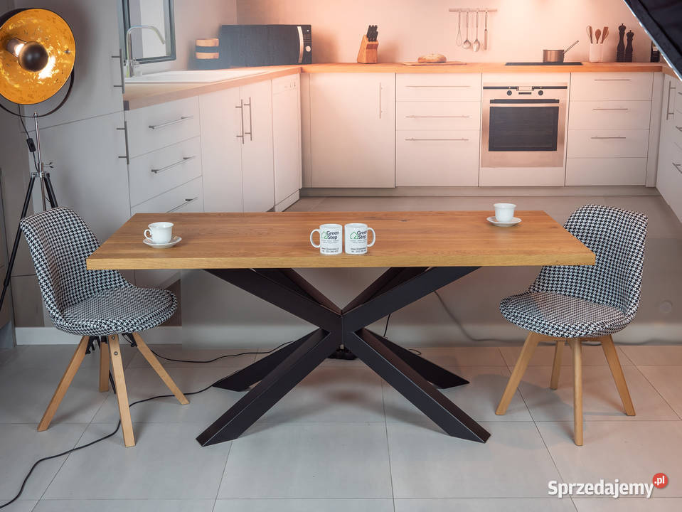 Stół dębowy Green Step 160220 stalowa noga pająk pomorskie Tczew