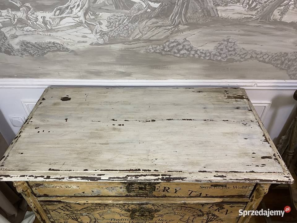 Komoda wiejska drewniana antyczna vintage 50cm Śrem