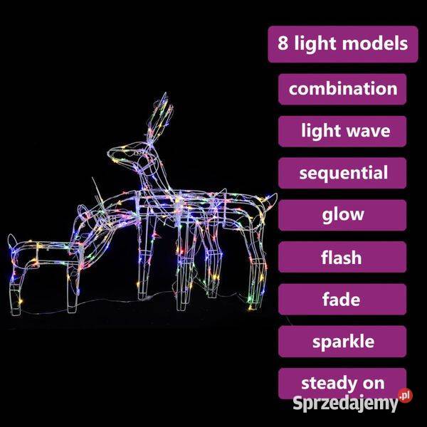 vidaXL 3 świąteczne renifery z lampek 229 diod Warszawa