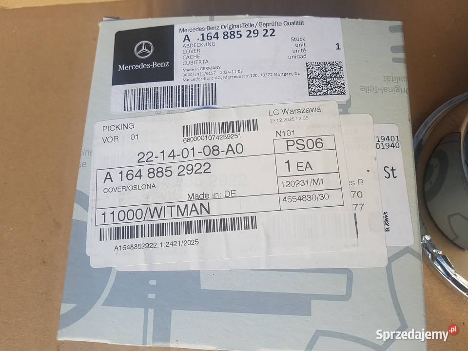 osłona halogenu Mercedes ML 164 lewa strona A164 Gdańsk