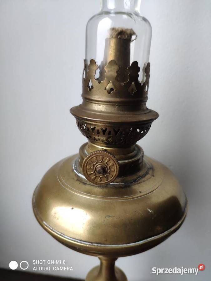 stara mosiężna lampa naftowa miniaturka małopolskie Kraków