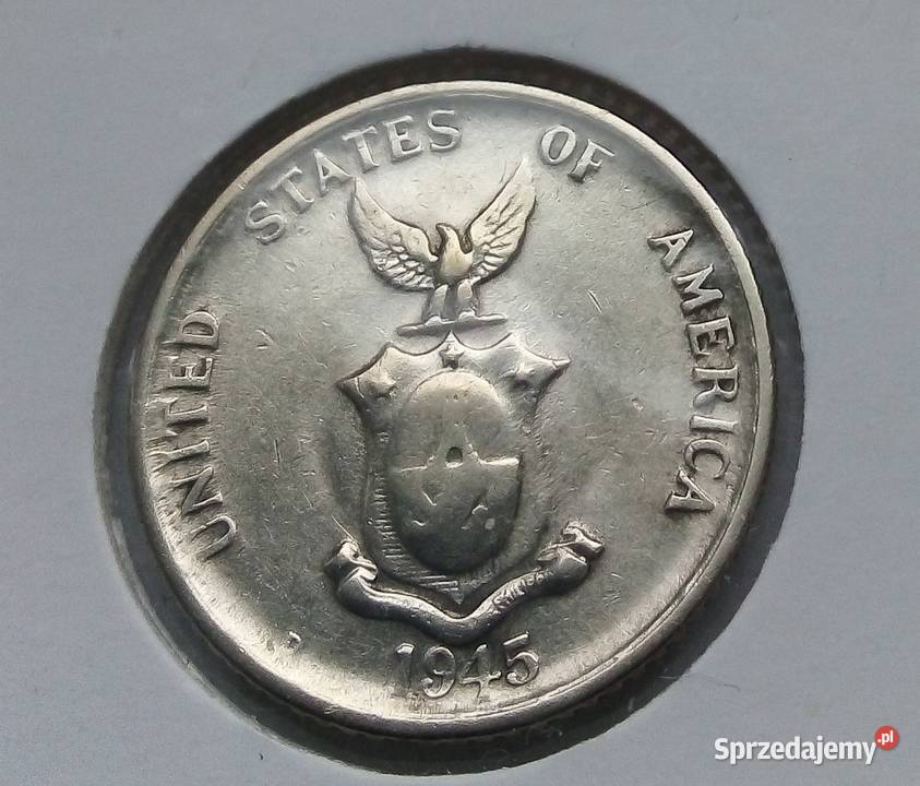 FILIPINY20 CENTAVOS 1945 r SREBRO 0765 ŁADNA Legionowo sprzedam