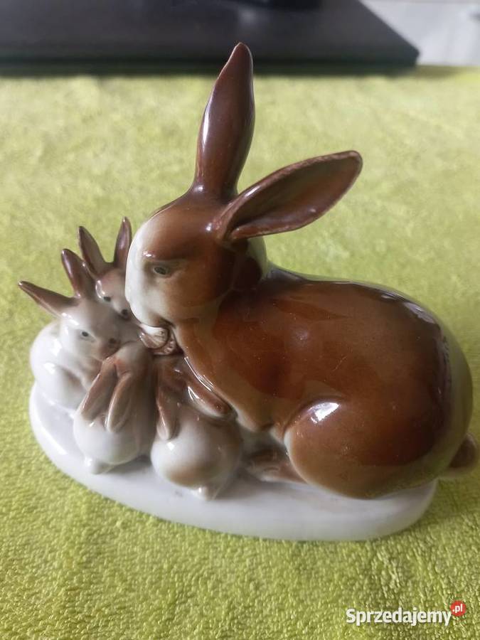 Figurka porcelanowa Króliki Zajączki Grafenthal Toruń