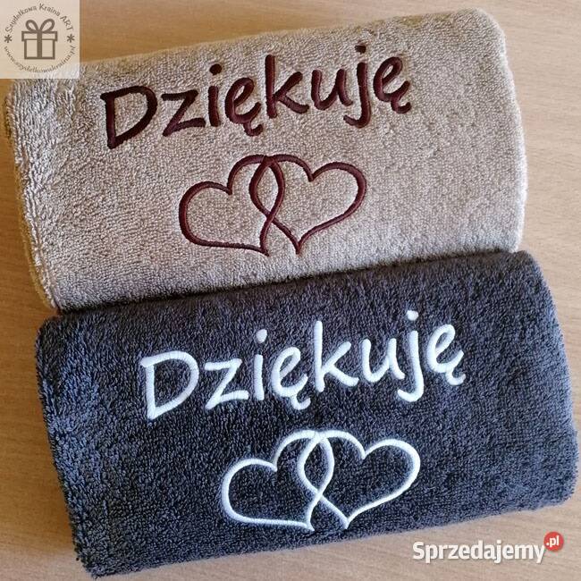 Haftowany ręcznik PREZENT na ŚLUB rocznicę Akcesoria łazienkowe Dom i Ogród
