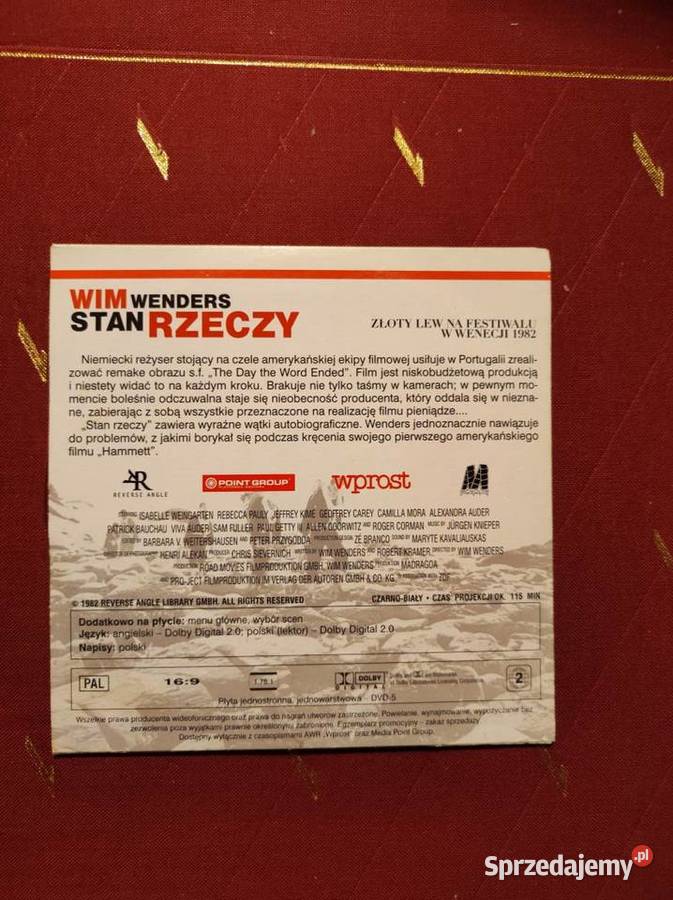 DVD film Stan rzecz Der Stand der Dinge Wim Kielce