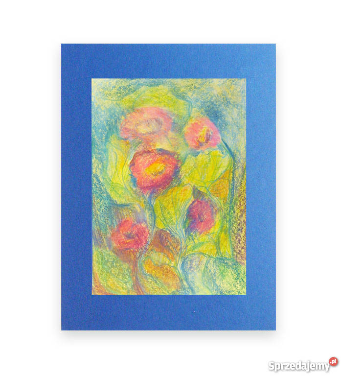 kwiaty rysunek do pokoju kolorowy obrazek z łąką Katowice