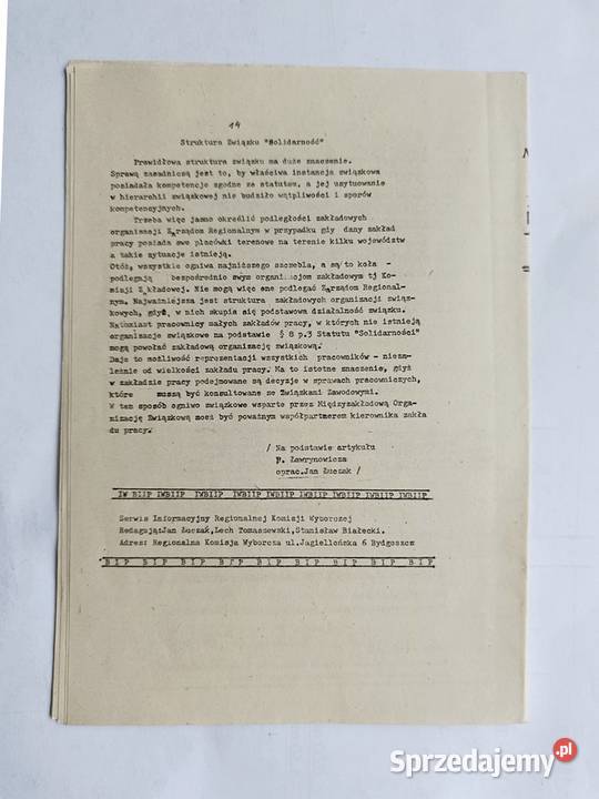 NSZZ Solidarność Wyborcza region bydgoski 1981r Gdynia