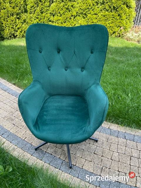 Fotel biurowy elegancki obrotowy Uszak obicie mazowieckie Walendów