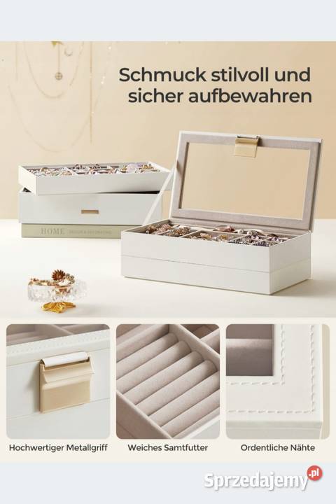 SONGMICS Pudełko na biżuterię 4 poziomy gablota Gorzów Wielkopolski