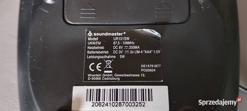 Radiobudzik Soundmaster UR101SW Czytelny LED Wąbrzeźno sprzedam