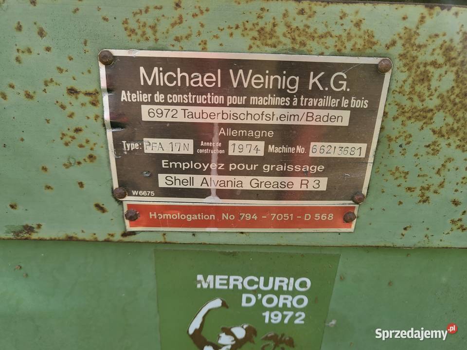 Strugarka czterostronna Weinig PFA 17N Karsin sprzedam