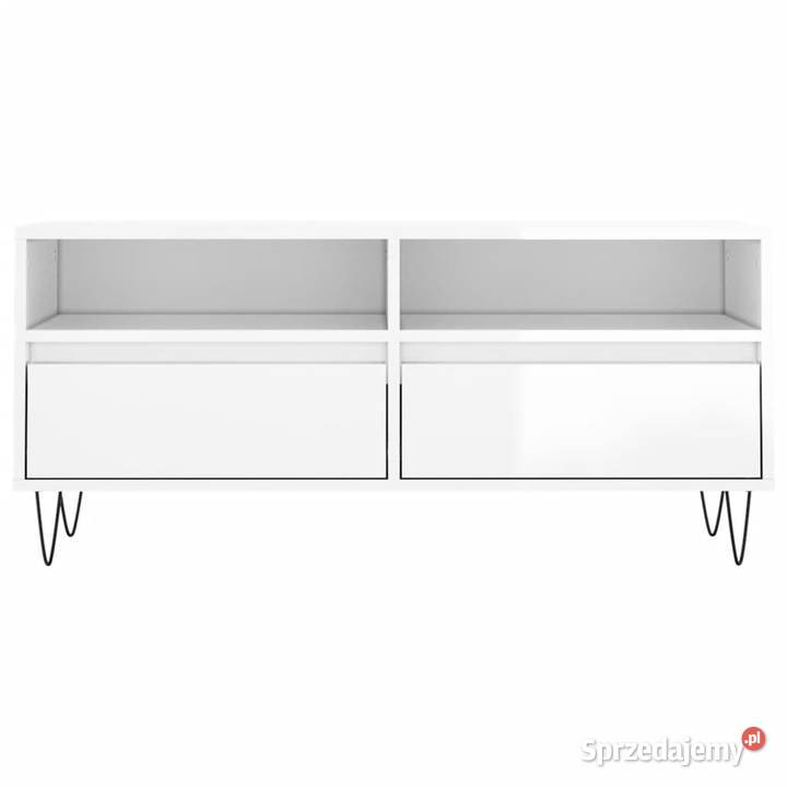 Szafka pod TV wysoki połysk biała 100x345x445