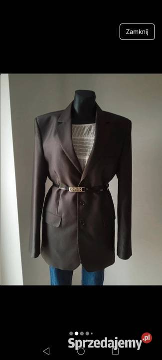 Marynarka Wełniana wool czarna o kroju męskim Krosno