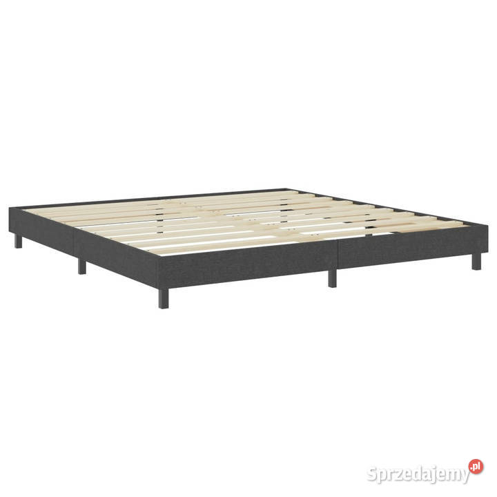 Łóżko z materacem sprężynowym ciemnoszare 116cm