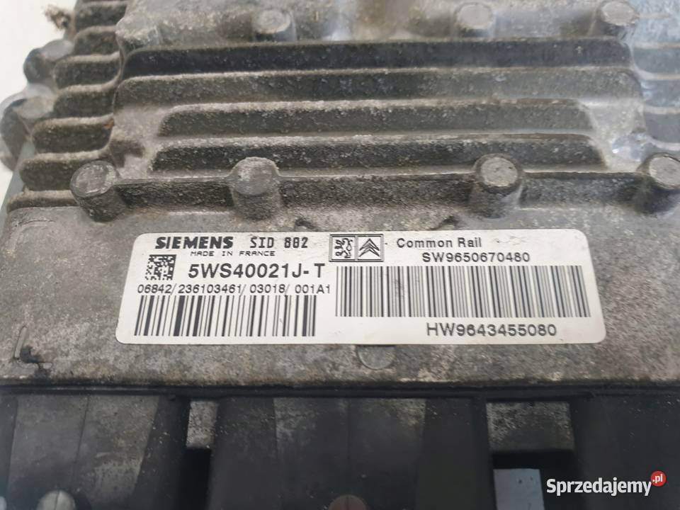 Citroen C3 14 HDI KOMPUTER SILNIKA 5WS40021JT Rudka