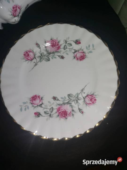 Filiżanka z talerzykiem deserowym roze Anglia Gdańsk