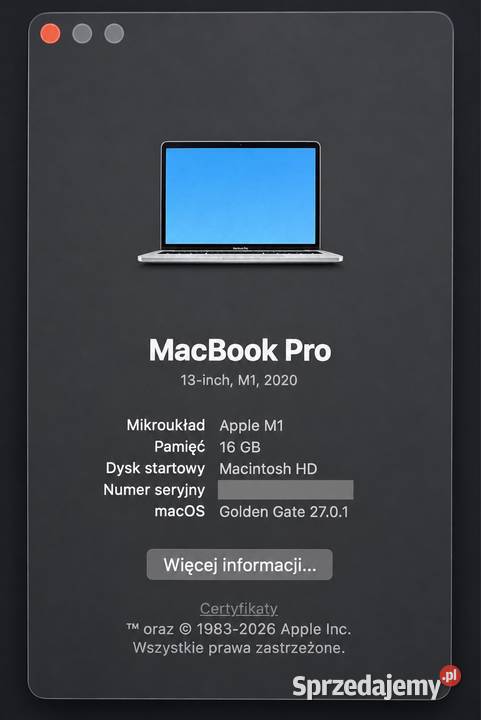 MacBook Pro 133 M1 16 GB RAM 1 TB SSD Touch Bar