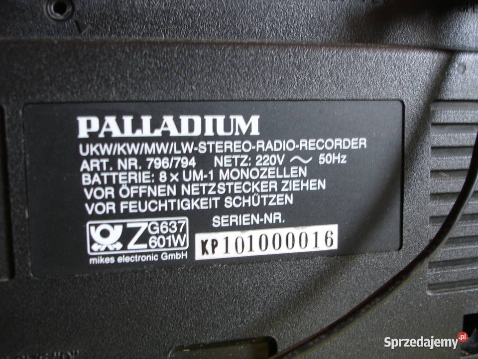 Radiomagnetofon PALLADIUM 798794 Zielona Góra