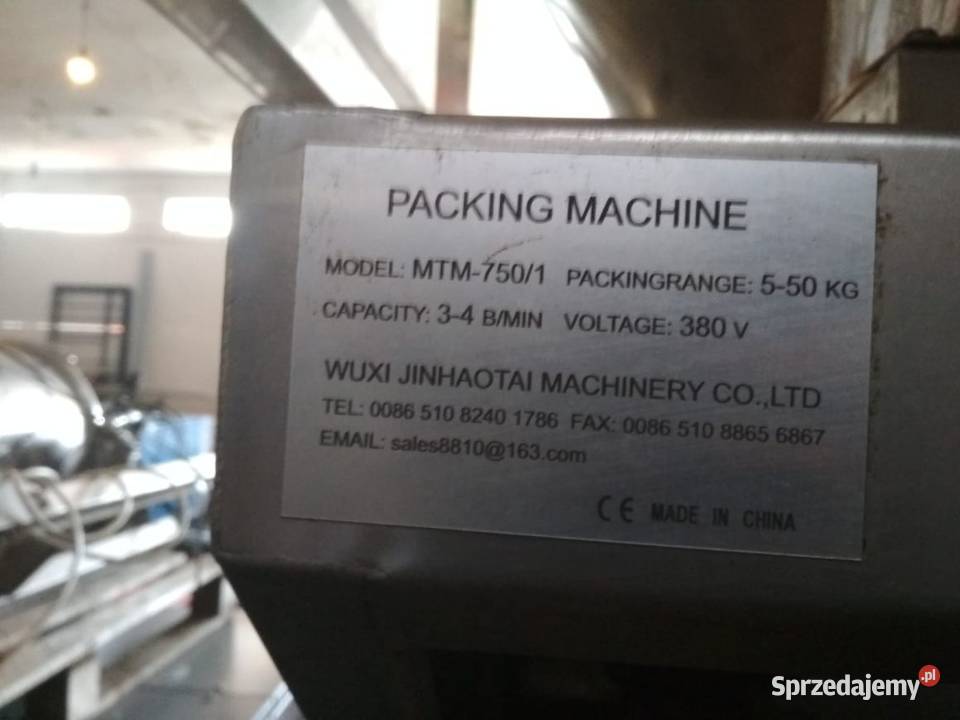 Pionowa maszyna do pakowania MTM7501 małopolskie Stary Sącz