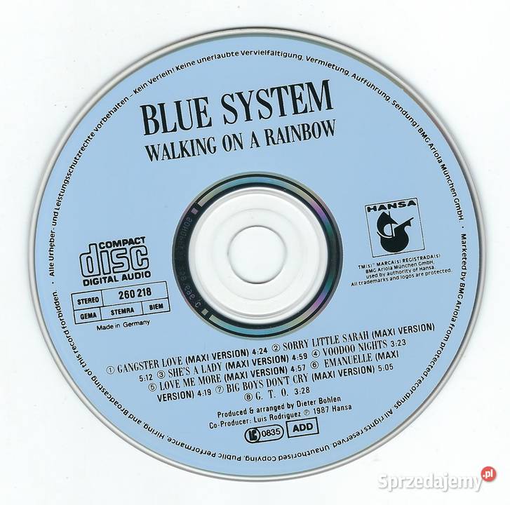 CD Blue System Walking On A Rainbow 1987 Hansa Brwinów