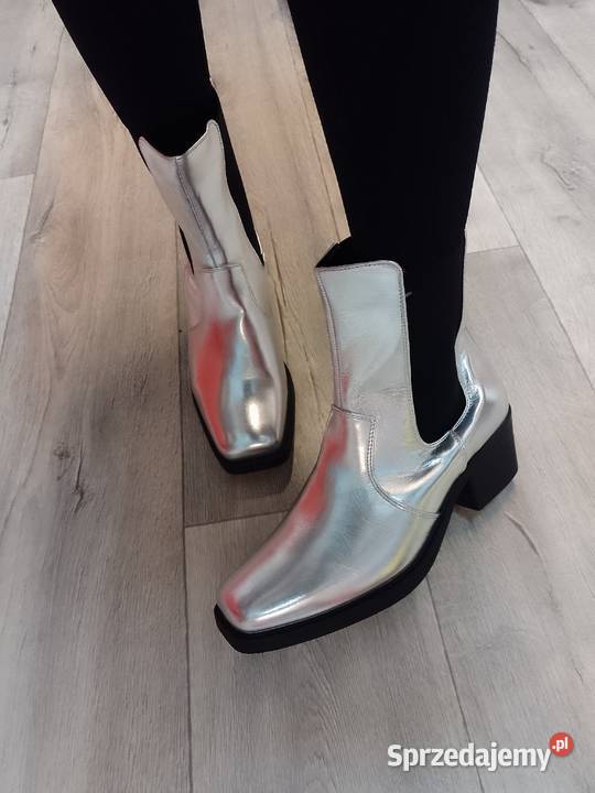 42 Bonprix bpc Srebrne Botki kowbojki wieczorowe 27cm Kraków sprzedam