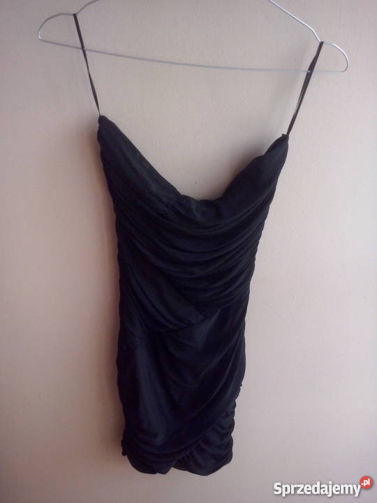 czarna sukienka mini z marszczeniami House S nowa Legnica 