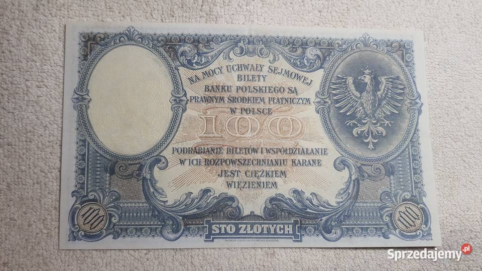 RARYTAS 100 ZŁOTYCH 1919 PIEKNY Numizmatyka Warszawa
