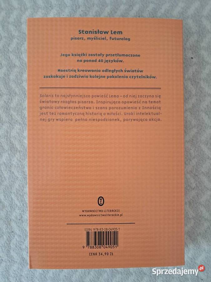 Książka Solaris S Lem do sprzedania ISBN 9788308049051 Kraków sprzedam