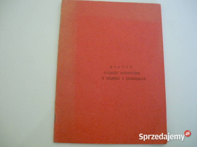 Książka Statut Związku Bojowników o Wolność i Myszków sprzedam