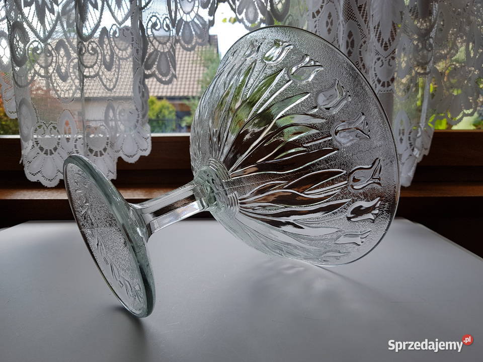 Szklana owocarka Tulipany Ząbkowice Crystalite Dąbrowa Górnicza