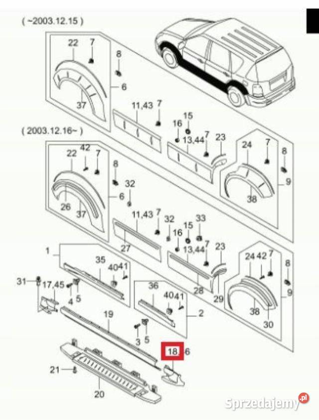 OSŁONA PROGU LEWY TYŁ REXTON 7957608010ABP