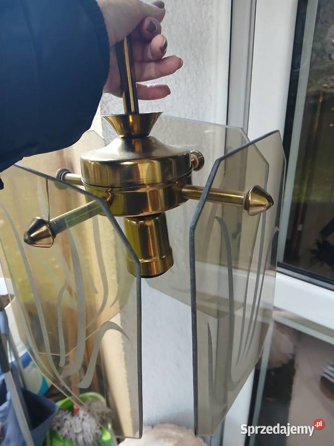 Mosiężna lampa wisząca vintage Łódź