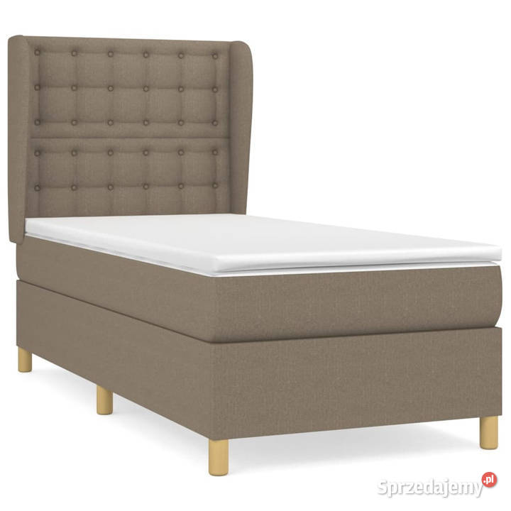 Łóżko kontynentalne z materacem taupe tkanina 103cm Warszawa