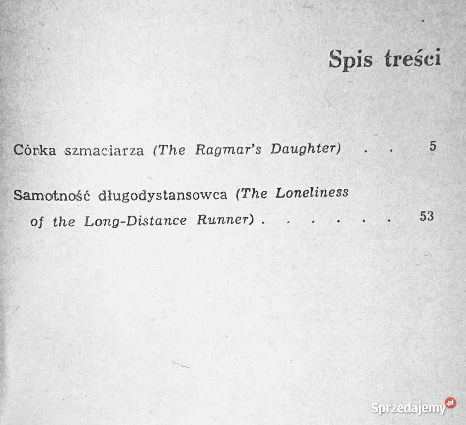Samotność długodystansowca Alan Sillitoe Chełm sprzedam