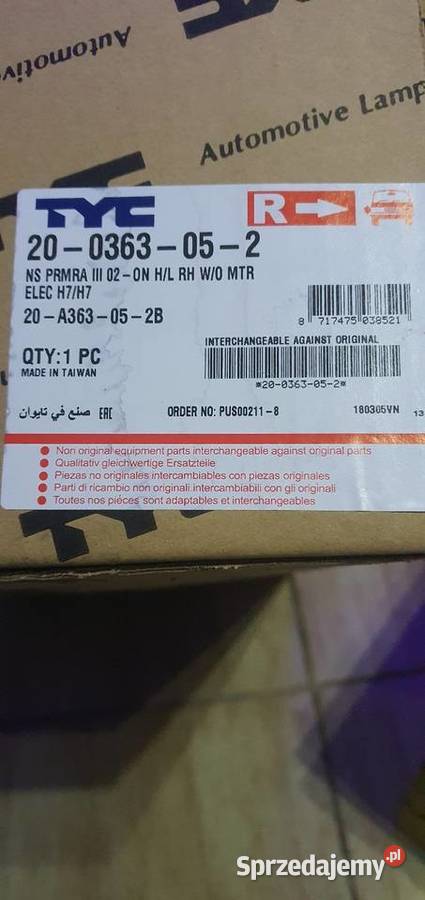 Nissan Primera P12 Lampa Lewa Prawa Eu osobowe Zduńska Wola sprzedam