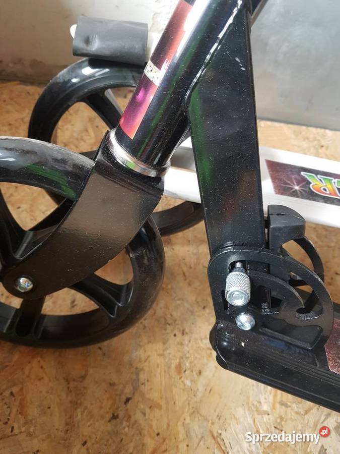 Hulajnoga duża SCOOTER Duże Koła Czarna biała