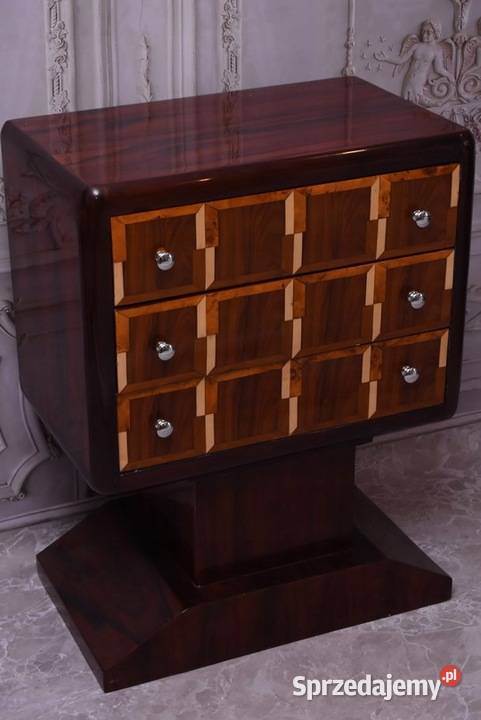 Drewniana Komoda Art Deco 3 Szuflady Regał Komody Kraków
